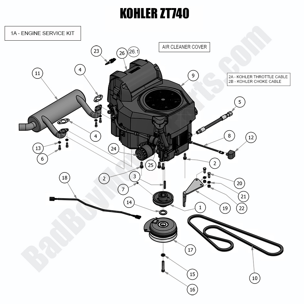 1789 - Bad Boy Mower Parts Lookup > 2018 > Outlaw & Outlaw Extreme > Engine - Kohler ZT740